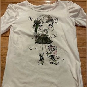 Girls Short Sleeve Shirt Size Large (10/12) (95% Cotton, 5% Spandex)